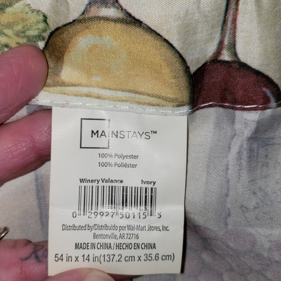 New Mainstays Ivory Valance With Multicolored Wine Theme Print Window Curtain 4 - Picture 8 of 8